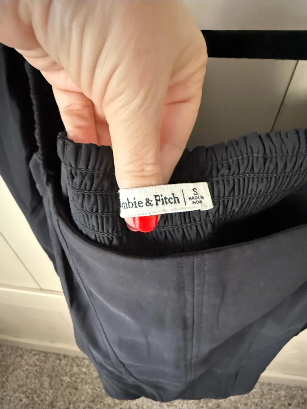 Abercrombie & Fitch Black Puff-Sleeve Square Neck Top